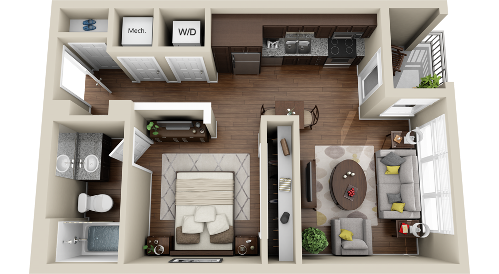 20 Elegant Small Apartment Design Floor Plan