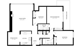 3 bedroom apartment floor plan