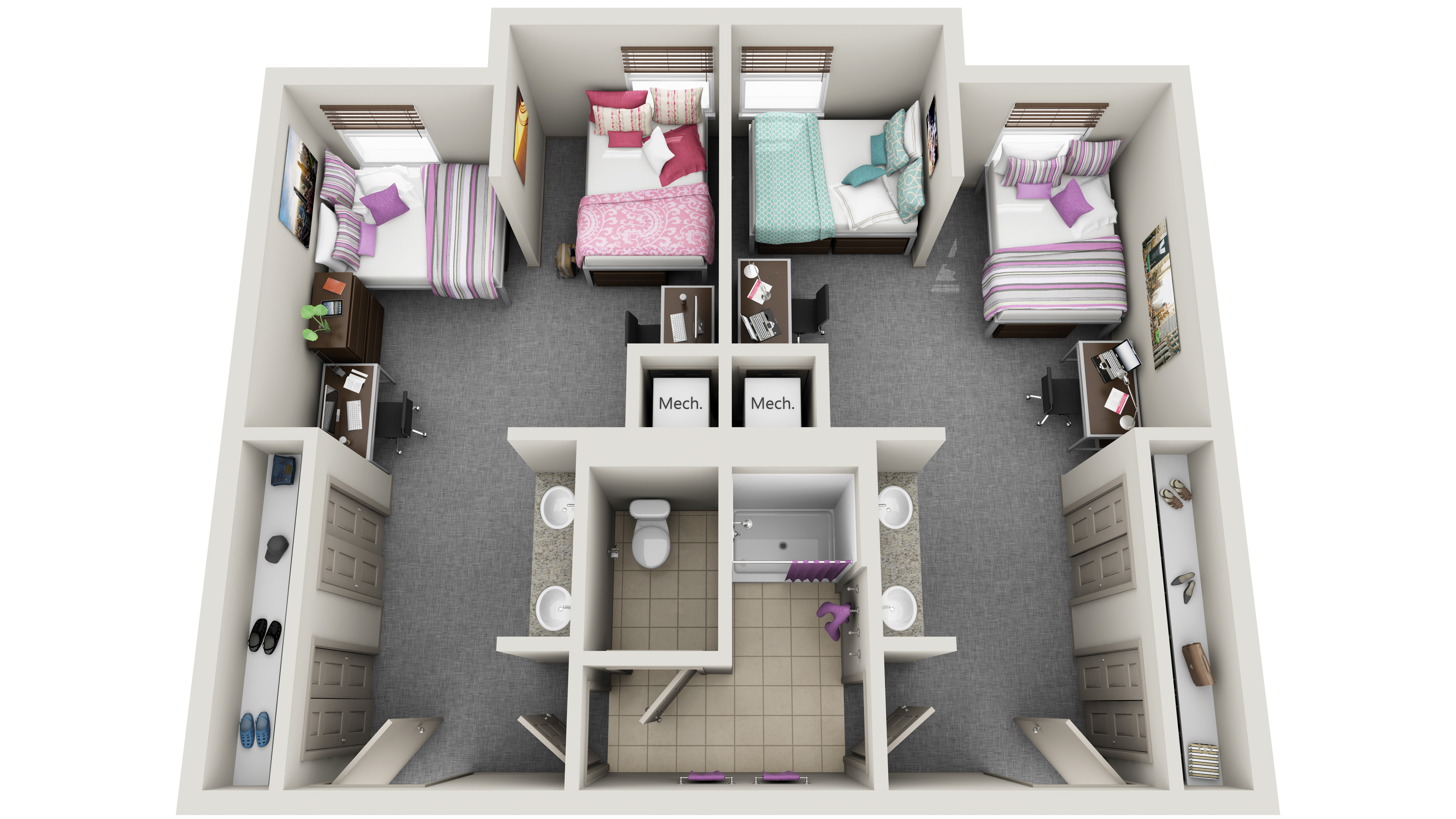 3d Floor Plan 3 Bedroom