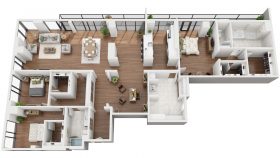 penthouse 3d apartment floor plan