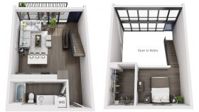 loft 3d apartment floor plan