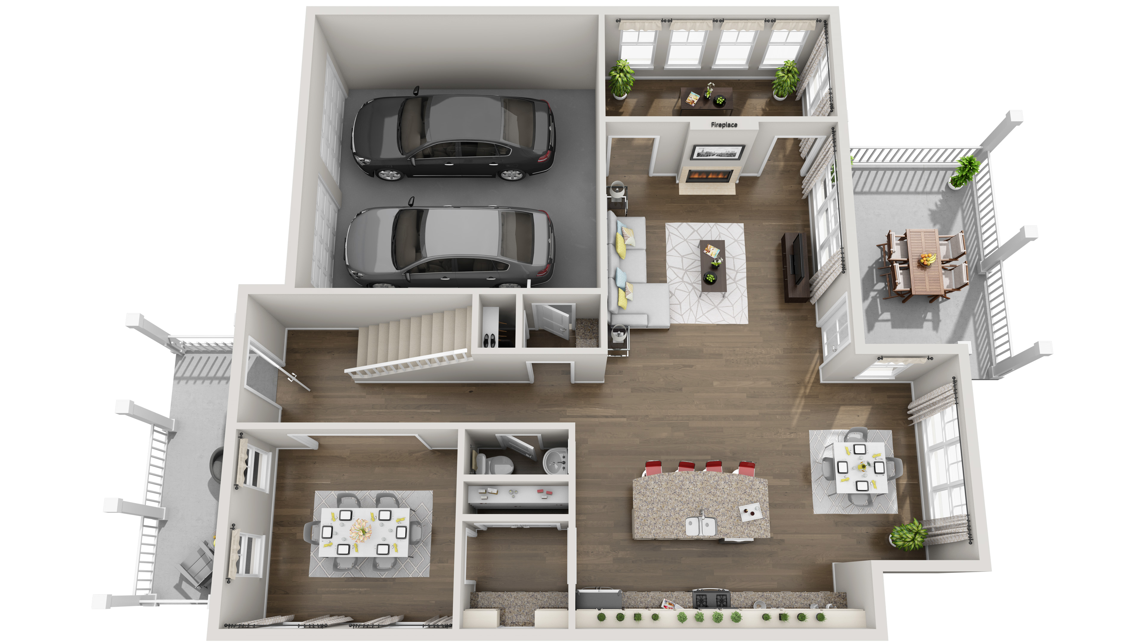 studio apartment floor plans 3d